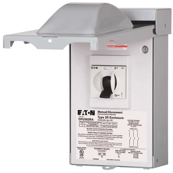 Safety Switch, Three Phase, NEMA 3R, Outdoor, Steel
